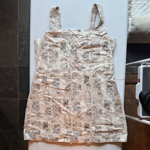Abercrombie & Fitch Linen-Blend Romper in Cafe Print